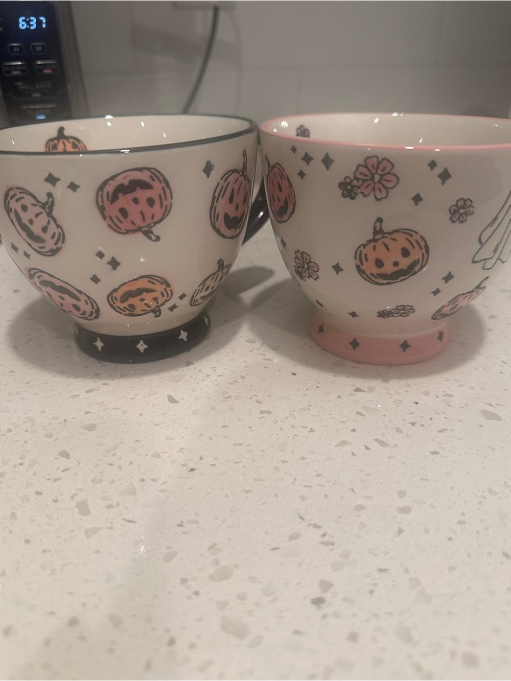 Decorative Pumpkin Ceramic mugs - Pink Accent